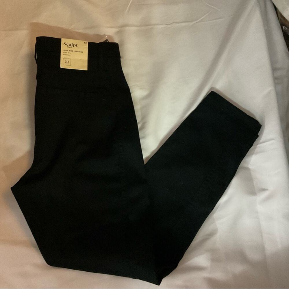 GAP Black Sculpt Twill High Rise Leggings 12 NEW Classic Preppy Normcore Casual